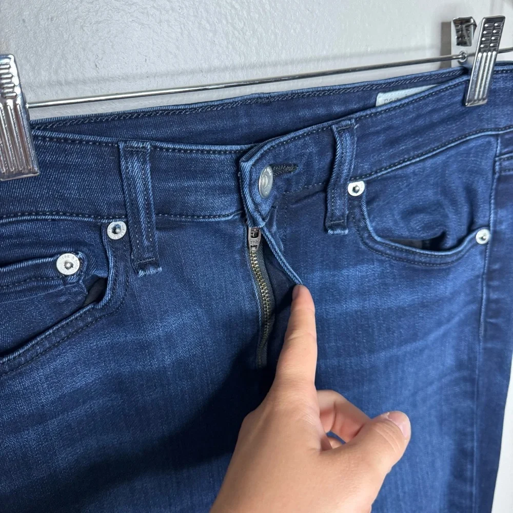 RAG & BONE Nina High-Rise Skinny Jeans Dark Wash New Gate Blue